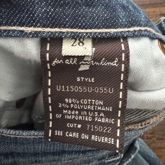 7 For All Mankind Tailorless Dojo Regular Fit Denim Flared Jeans in Lake Blue - Picture 12 of 14